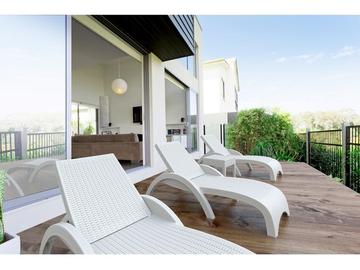 Outdoor Fiji Sunlounger/Tequila Side Table 3 Pc Package - With Cushion