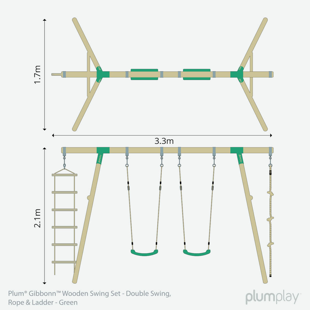 Plum Gibbon Wooden Swing Set