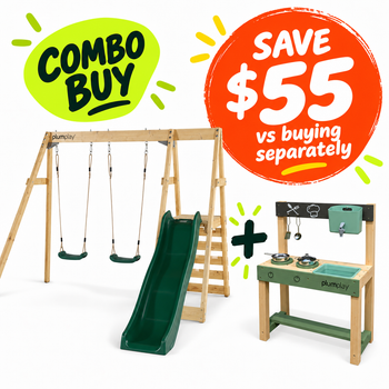 Plum® Tamarin® Climbing Frame + Puddle & Pie Outdoor Kitchen Bundle