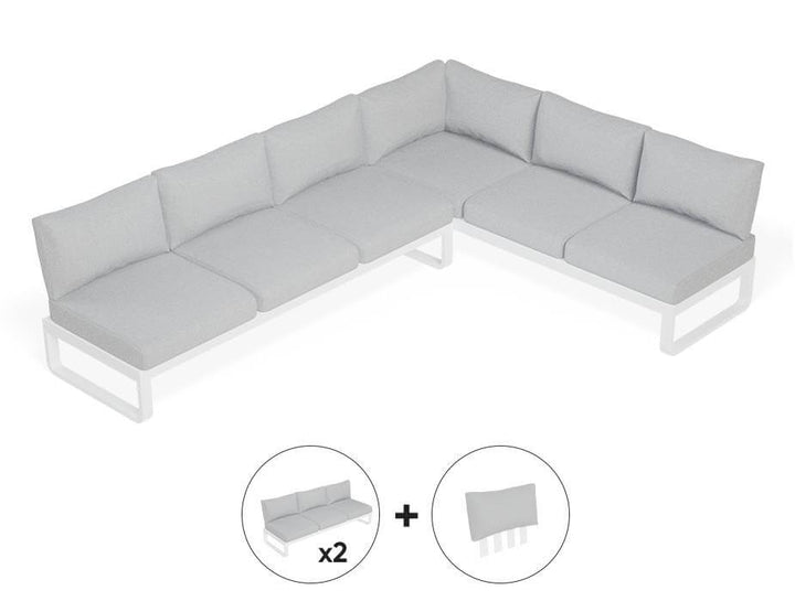 Fino Config E: Outdoor Modular Sofa (Avail in Matt Charcoal & Matt White Frame)