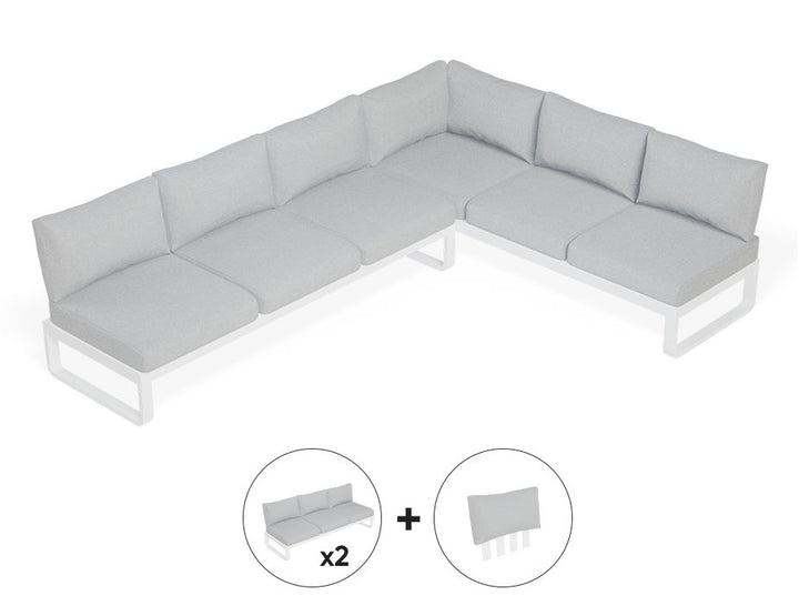 Fino Config E: Outdoor Modular Sofa (Avail in Matt Charcoal & Matt White Frame)