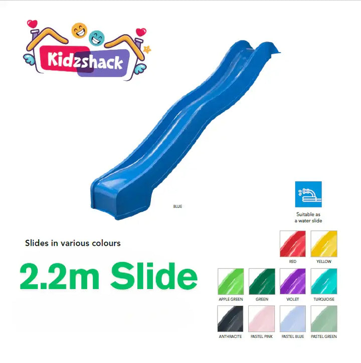 Kidzshack Pool Slide with Wooden Frame (12 slide colours)