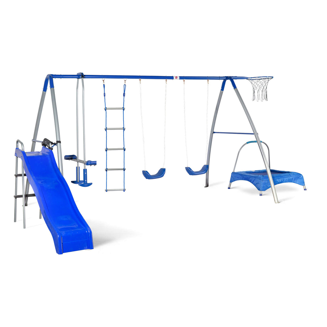 Plum 8 Station Multiplay  Swings Set with Bounce and Slide