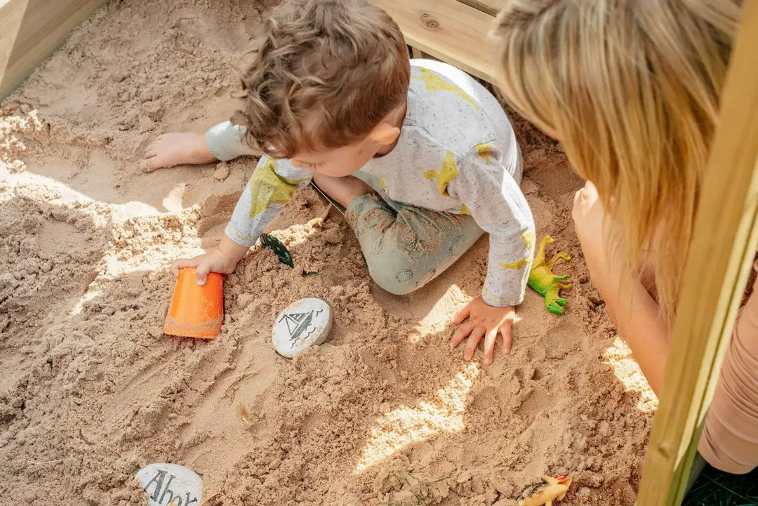 Plum Wooden Sandpit with Canopy