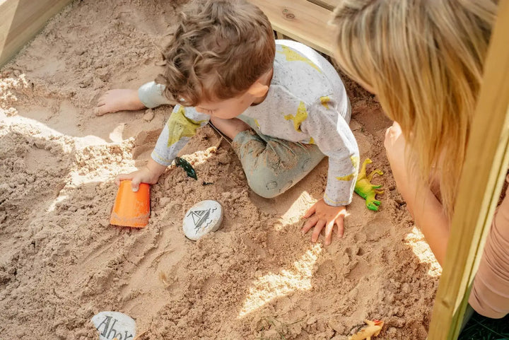 Plum Wooden Sandpit with Canopy