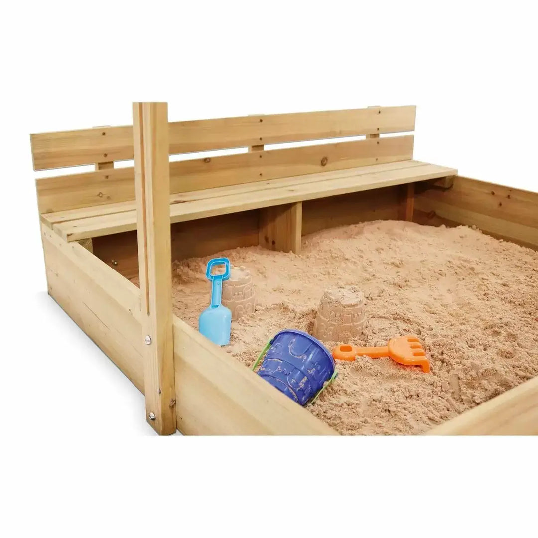 Plum Wooden Sandpit with Canopy