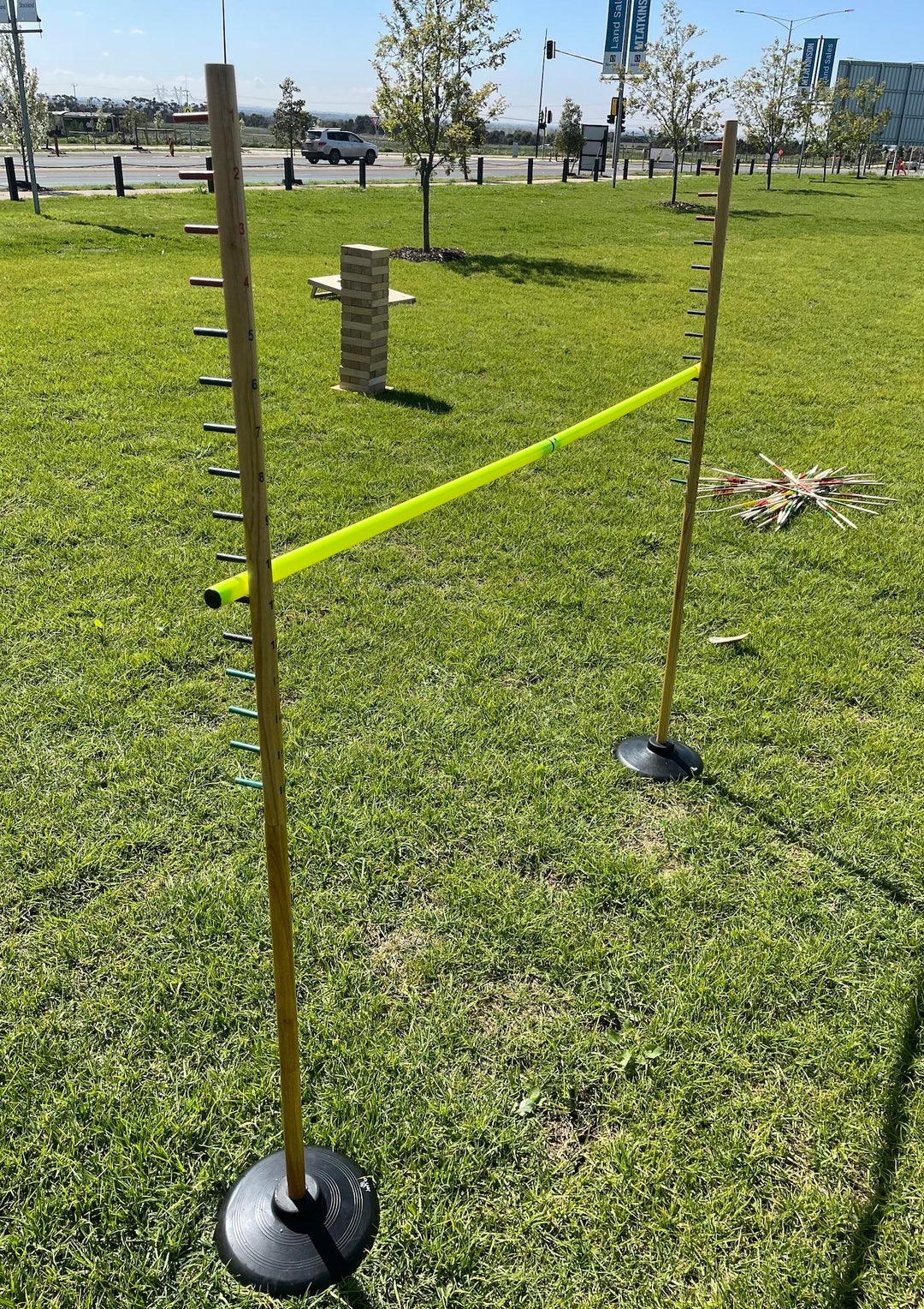 Wooden Limbo Set w/ Rubber Legs & Plastic Pole Height 158cm