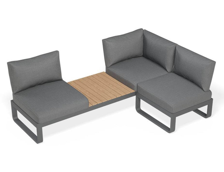 Fino Config D: Outdoor Modular Sofa (Avail in Matt Charcoal & Matt White Frame)