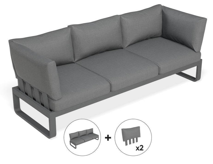 Fino Config A: Outdoor Modular Sofa (Avail in Matt Charcoal & Matt White Frame)
