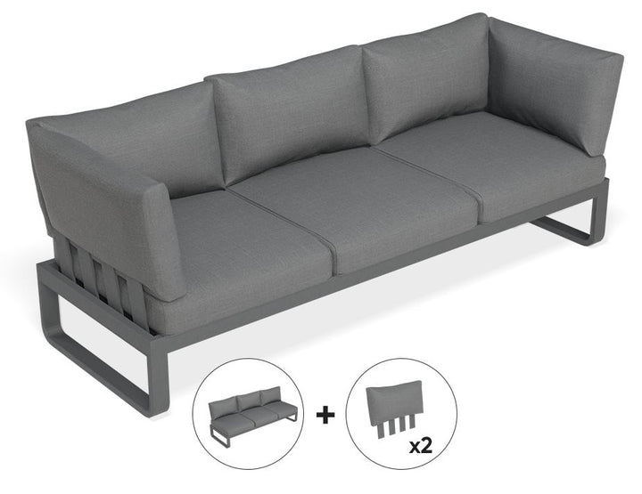 Level Fino Config A: Outdoor Modular Sofa (Avail in Matt Charcoal & Matt White Frame)