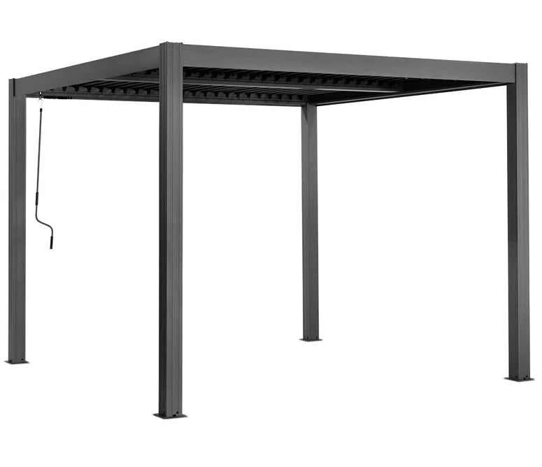 Elmont 3m x 3m Aluminium Pergola with Adjustable Louvre Set by Yardtopia