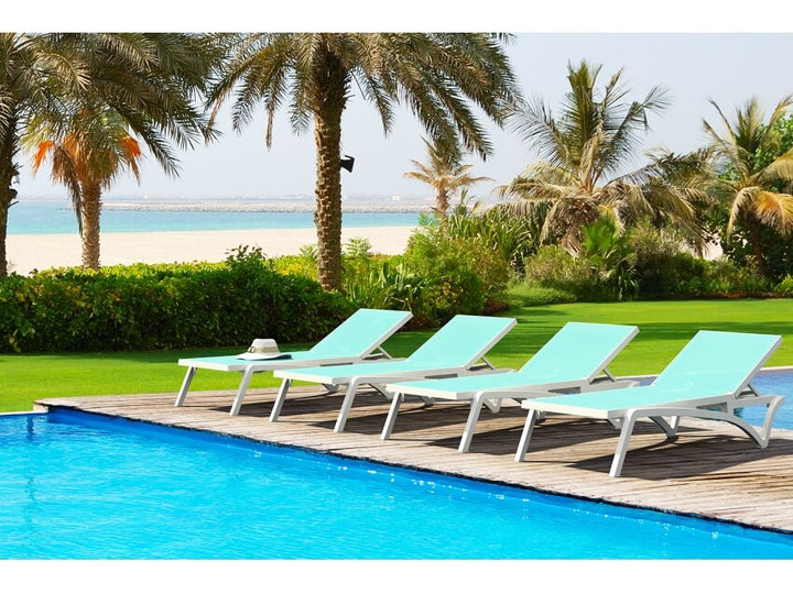 Pacific Sunlounger/Ocean Side Table 4 Pc Package