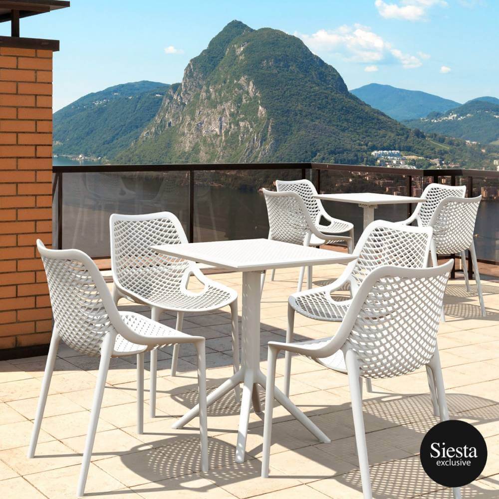 Siesta Sky Folding Table 60 and Air Chair 4 Seat Package
