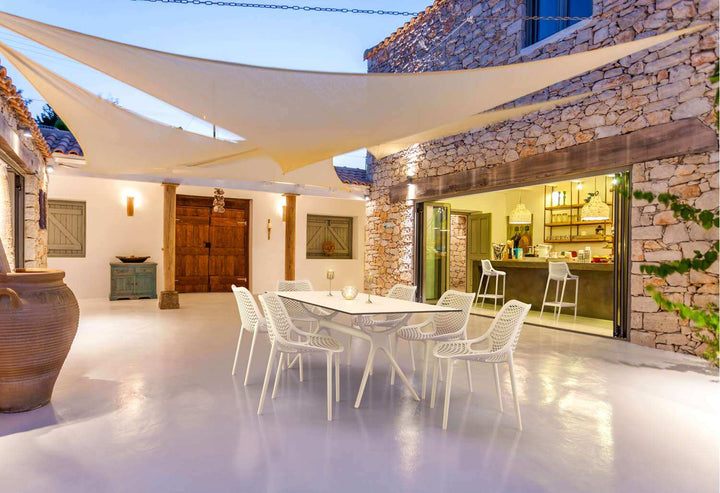 Siesta Air Table 180 & 6 Siesta Air Chair Outdoor Dining Setting (Available in Black & White)