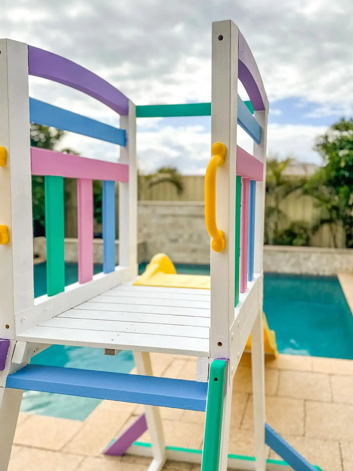 Kidzshack Pool Slide with Wooden Frame (12 slide colours)