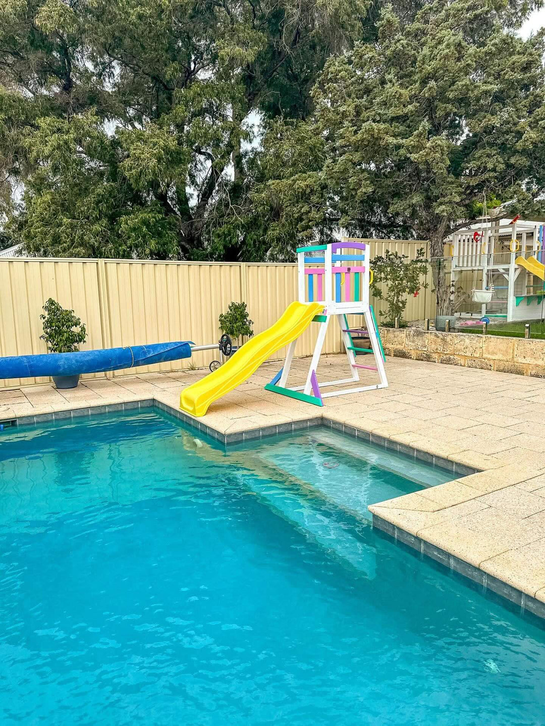 Kidzshack Pool Slide with Wooden Frame (12 slide colours)