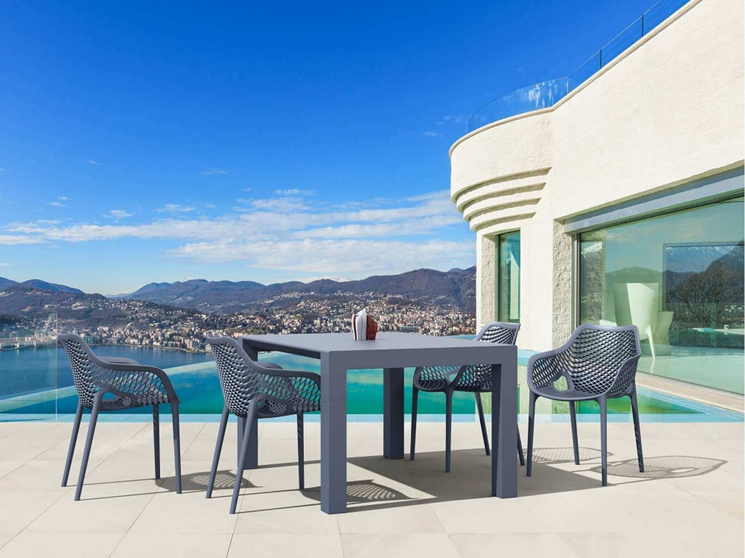 Siesta Vegas Table/Air XL Arm Chair 4 Seater Outdoor Dining Setting (Available in Anthracite, Black, Taupe & White)