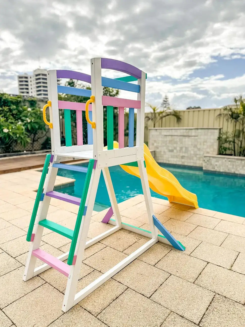 Kidzshack Pool Slide with Wooden Frame (12 slide colours)