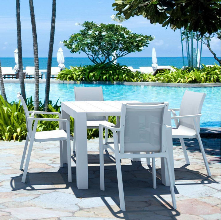 Siesta Vegas Table 100/140/Pacific Armchairs 4 Seater Outdoor Dining Set (Available in Anthracite, Black, Taupe & White)