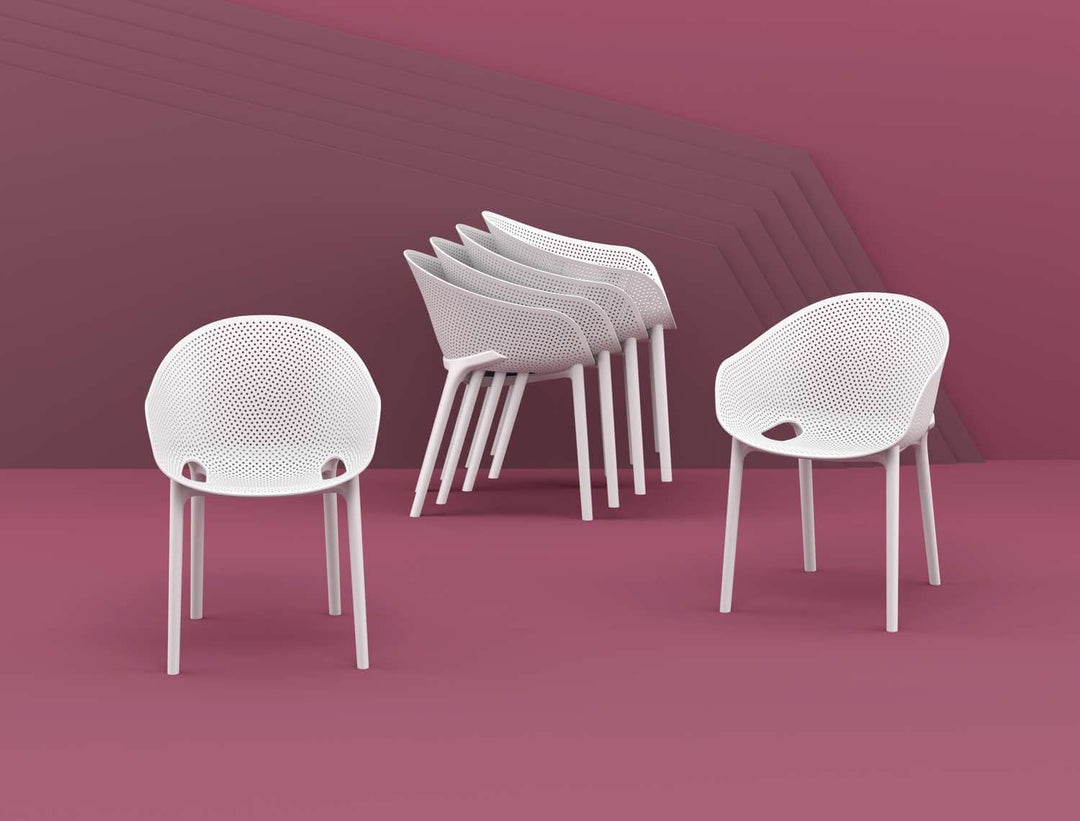Siesta Sky Stacking Chair (Available in Black, White, Taupe, Green, Marsala & Anthracite)