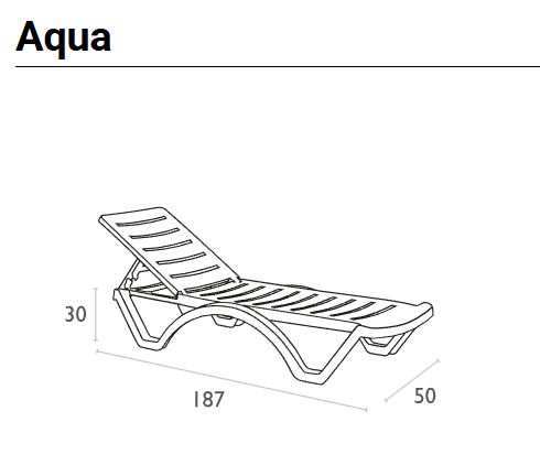 Aqua Sunlounger & Ocean Side Table - 3pc Package - White