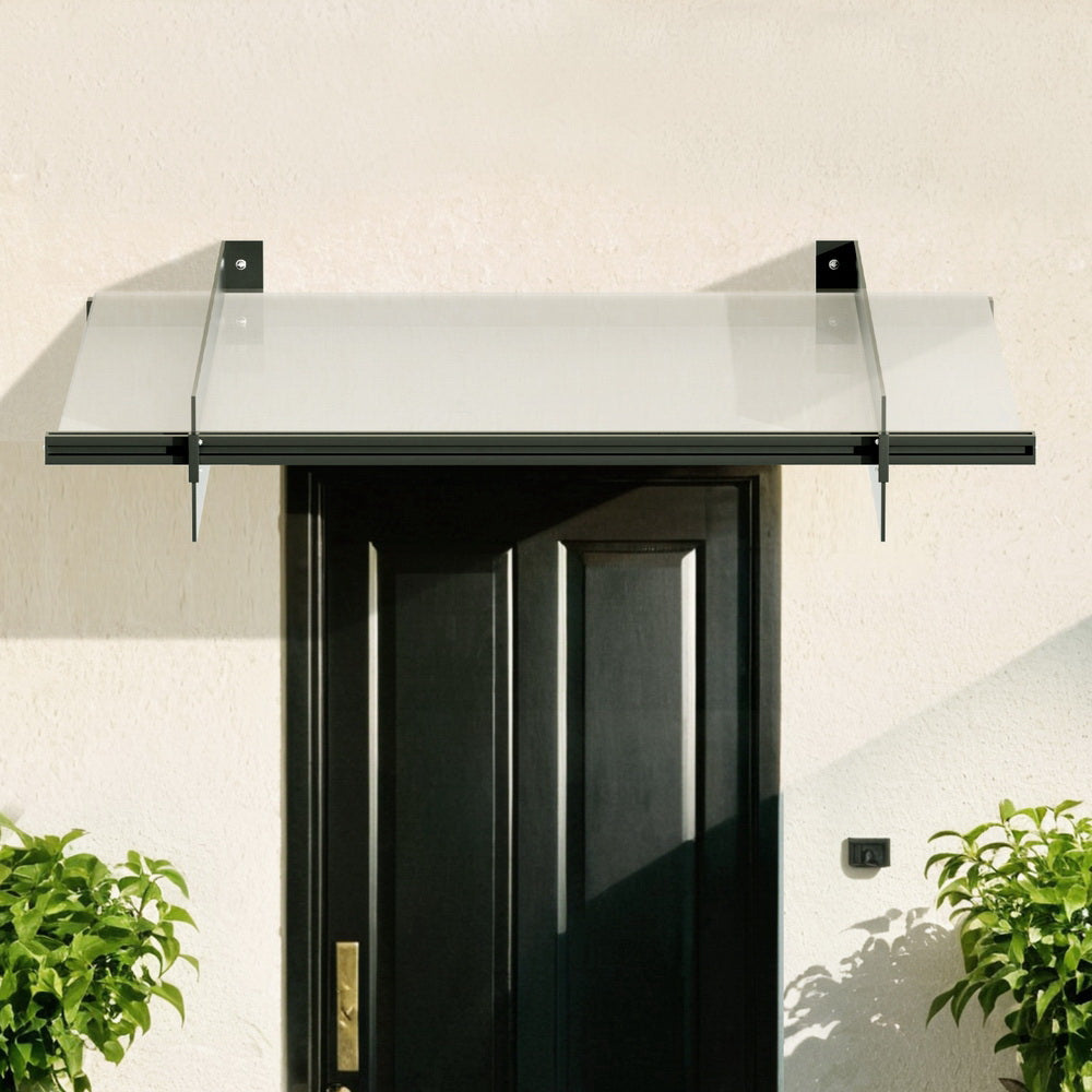 Instahut 1m x 1m Window / Door Awning Canopy 1mx1m - Flat - Transparen ...