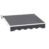 Instahut 2m x 1.5m Retractable Folding Arm Awning - Grey (Manual)