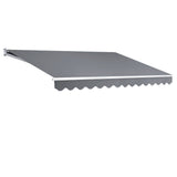 Instahut 4m x 3m Retractable Folding Arm Awning - Pearl Grey (Manual)