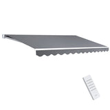 Instahut 4m x 2.5m Retractable Folding Arm Awning - Pearl Grey (Motorised)