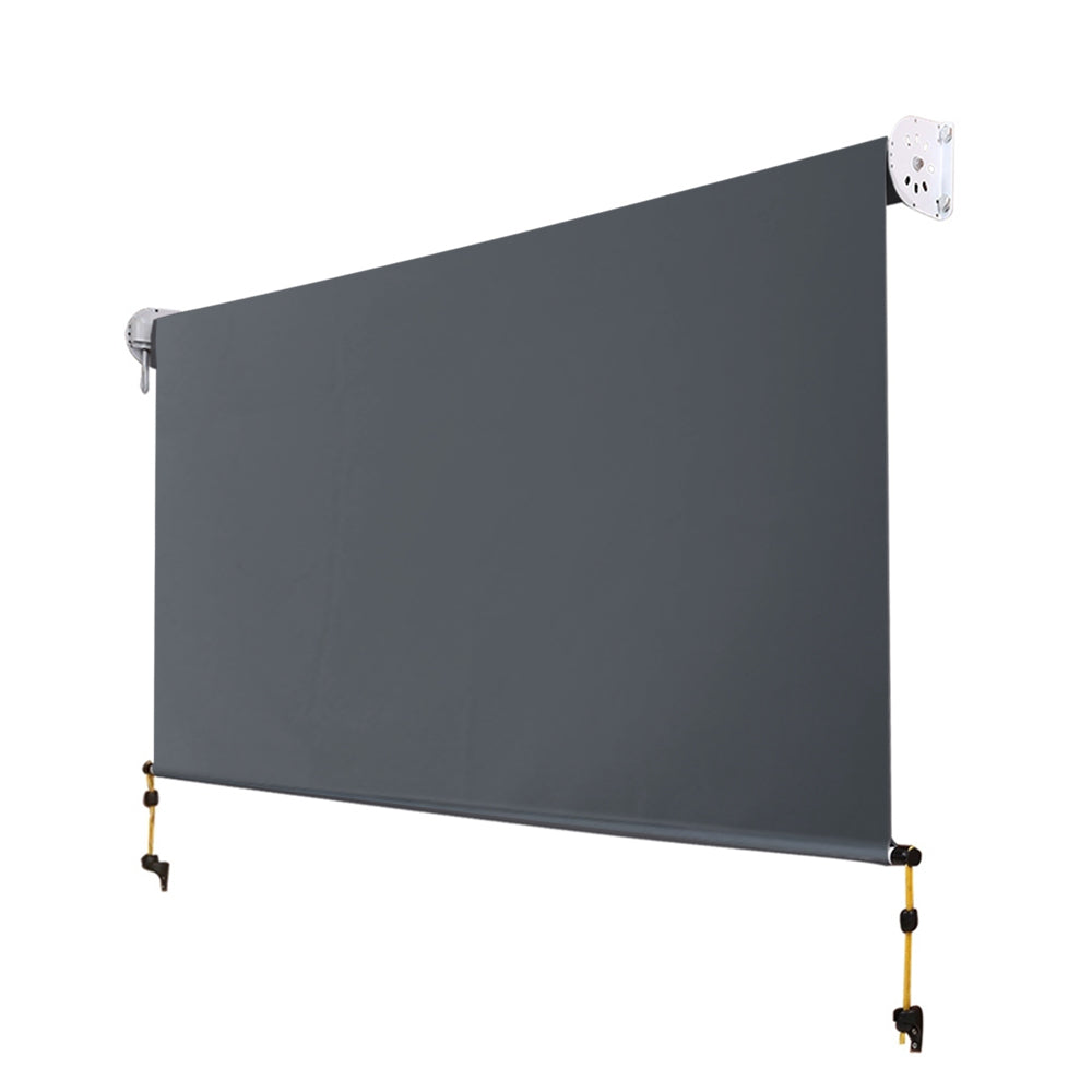 Instahut 1.8X2.5M Outdoor Blinds Awning Roll Down Canopy Retractable Outdoor Blinds Window Shade Grey