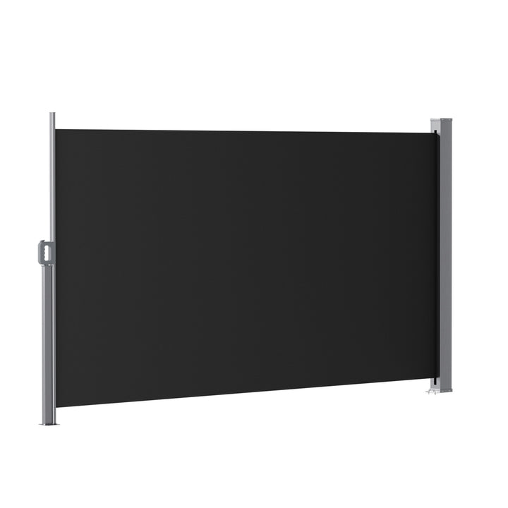 Instahut Side Awning Sun Shade Outdoor Retractable Privacy Screen 1.8X3M Black