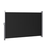 Instahut Side Awning Sun Shade Outdoor Retractable Privacy Screen 1.8X3M Black
