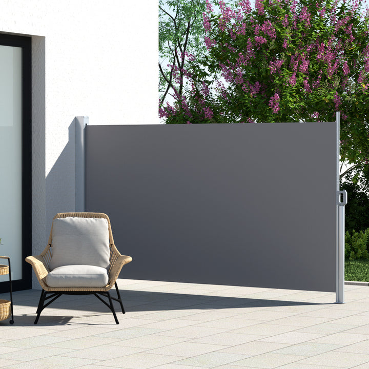 Instahut Retractable Side Awning / Privacy Screen - 1.8m x 3m -Grey