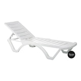 Aqua Sunlounger & Ocean Side Table - 3pc Package - White