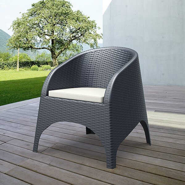 Siesta Vegas 100/140 Table/Aruba Armchairs with Seat Cushions 3 Seat Package (Available in Anthracite, Chocolate & White)