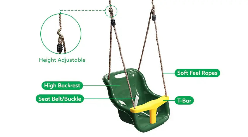 Lifespan Kids Baby Swing Seat Attachment (Red & Yellow or Green & Yellow)