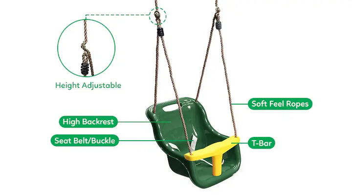 Lifespan Kids Baby Swing Seat Attachment (Red & Yellow or Green & Yellow)