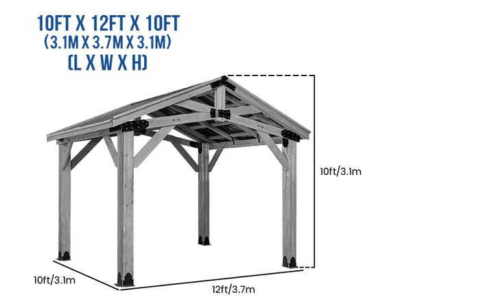 Backyard Discovery Brindlewood Gazebo with PowerPort 12x10ft (3.7m x 3.1m)