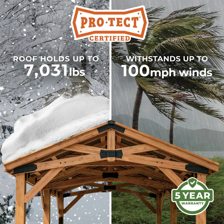 Backyard Discovery Brindlewood Gazebo with PowerPort 12x10ft (3.7m x 3.1m)