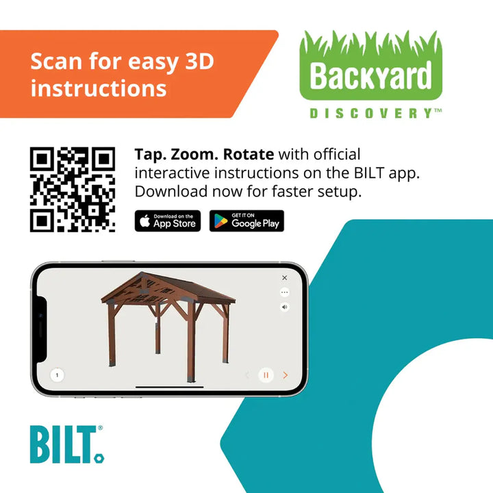 Backyard Discovery Brindlewood Gazebo with PowerPort 12x10ft (3.7m x 3.1m)