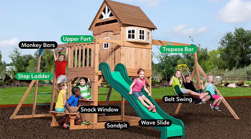 Backyard discovery montpelier cedar swing set on sale