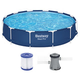 Bestway Round Above Ground Swimming Pool - Steel Frame w/ Filter & Pump - (366x76cm - 6473L)