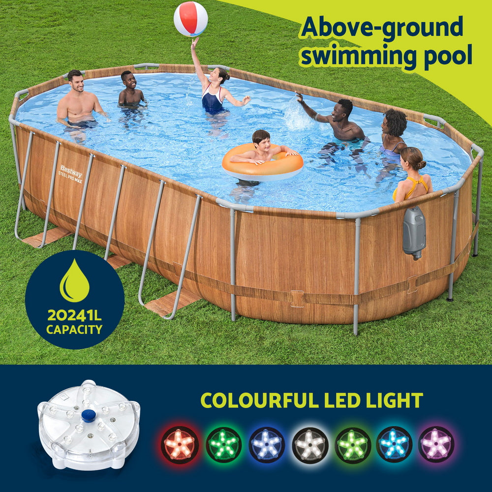 Pool 1m Bestway Steel Frame Above Ground Pool (6.1m x 3.66m x 1.2m / 20241L ...