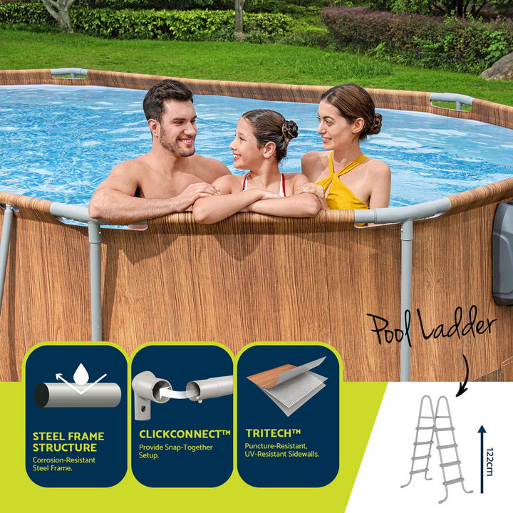 Bestway Swimming Pool & Spa Set - Luxury Steel Frame Luxury Pool  - 6.1m x 3.66m x1.22m