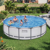 Bestway Swimming Pools 427cm x 107cm Steel Above Ground Round Backyard Pool Set White