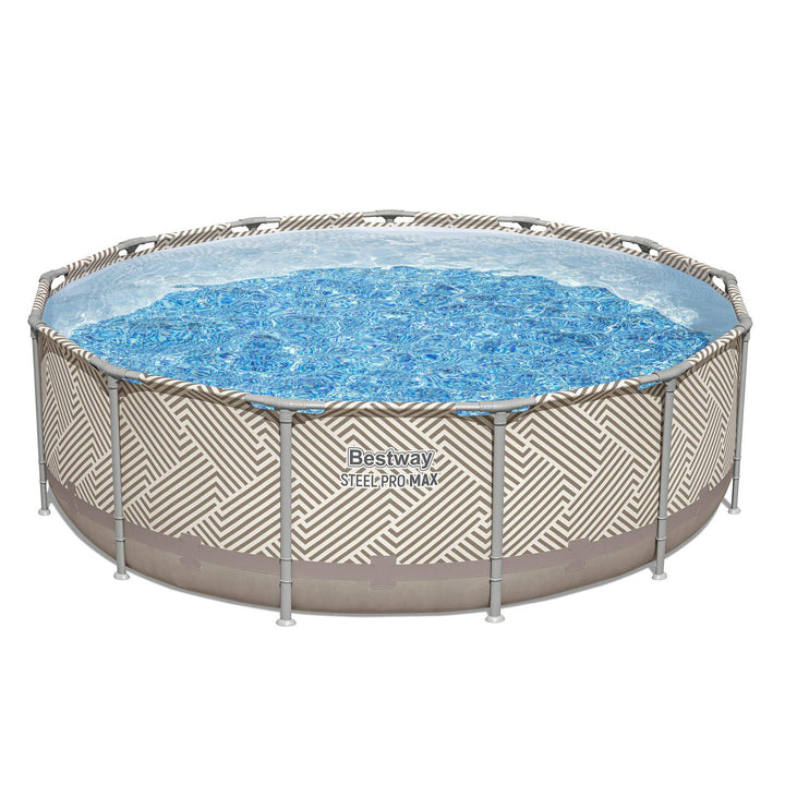 Bestway Swimming Pools 396cm x 107cm Steel Above Ground Canopy Backyard Pool Set White