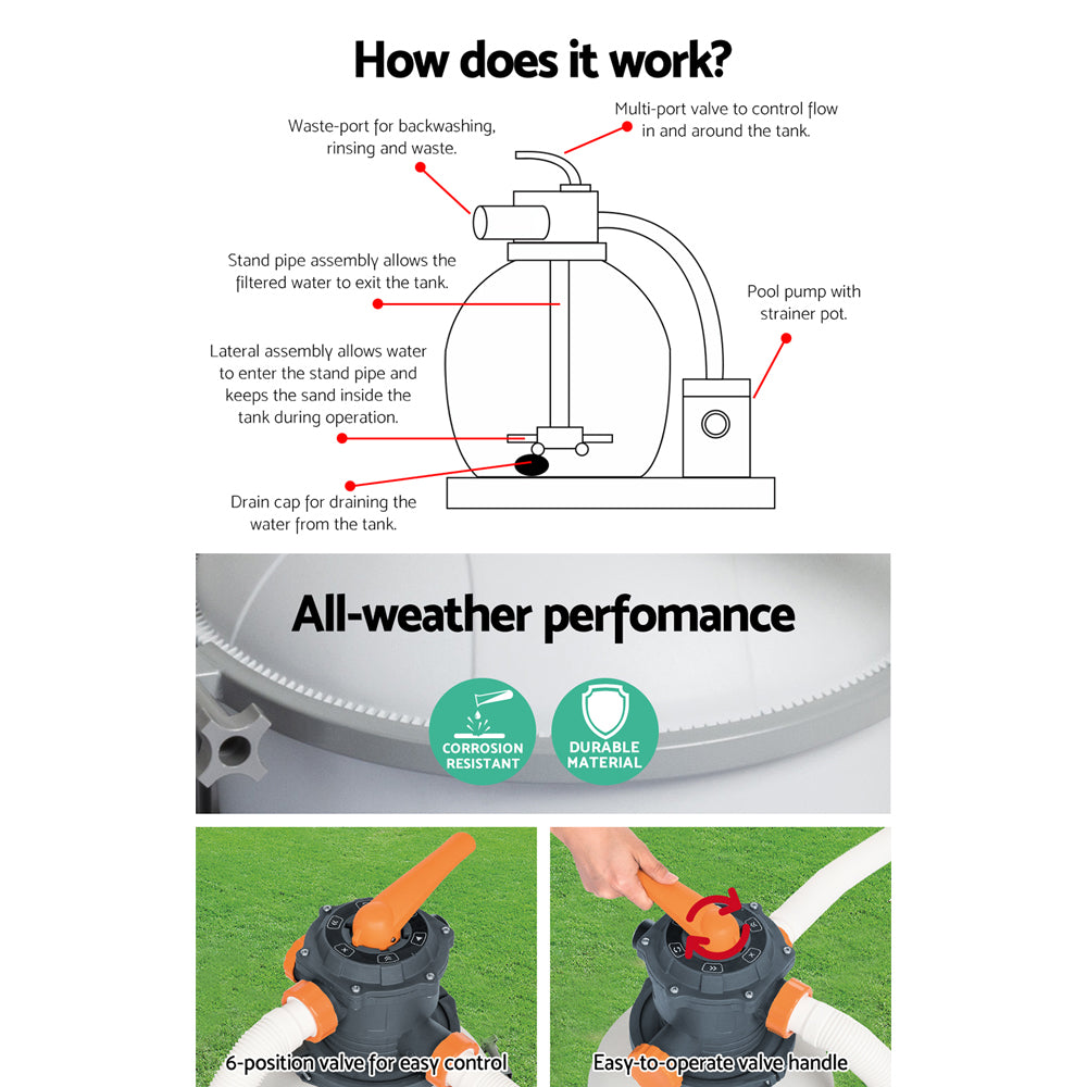 Bestway Pool Pump Sand Filter - 11355L/H