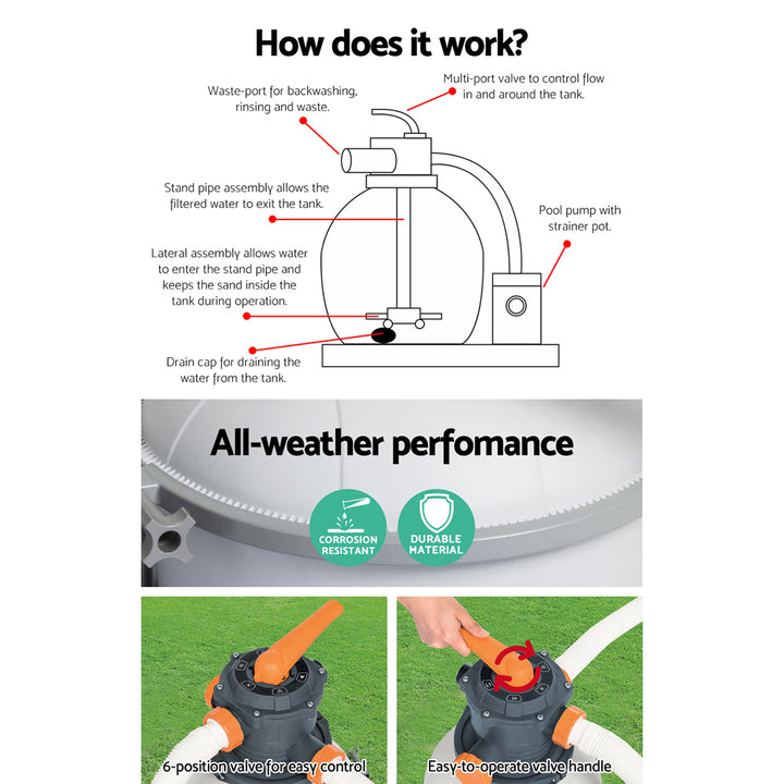 Bestway Pool Pump Sand Filter - 11355L/H