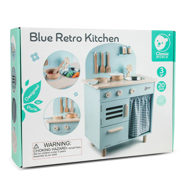 Blue Retro Play Kitchen by Classic World