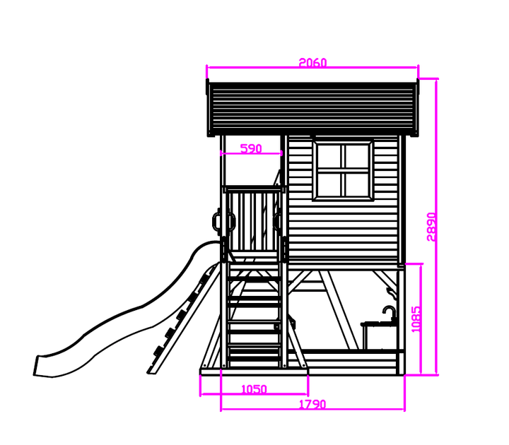 Kidzshack Caboodle Shack Cubby House with Mud Kitchen (Option to Add Swing Set & Monkey Bars)